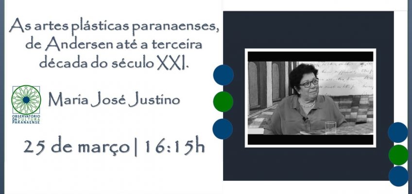 Maria José Justino palestra sobre artes plásticas paranaenses