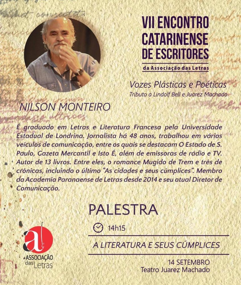 Nilson Monteiro palestra em encontro de escritores